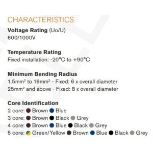 Copper Conductor Multi Core SWA BS 6724 0.6/1kV LSZH Halogen Free Cable