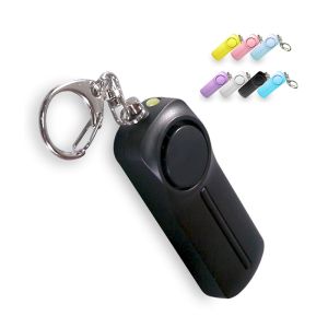 Cheap 130db Personal Safety Alarms Keychain Self Defense Alarms For Girls Elderly With Led Light for sale