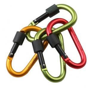 Cheap Locking Carabiner hookAluminum Snap Hook Screw Carabiner Aluminum Carabiner  D Clip D Shape Buckle Spring Snap Key Chain for sale