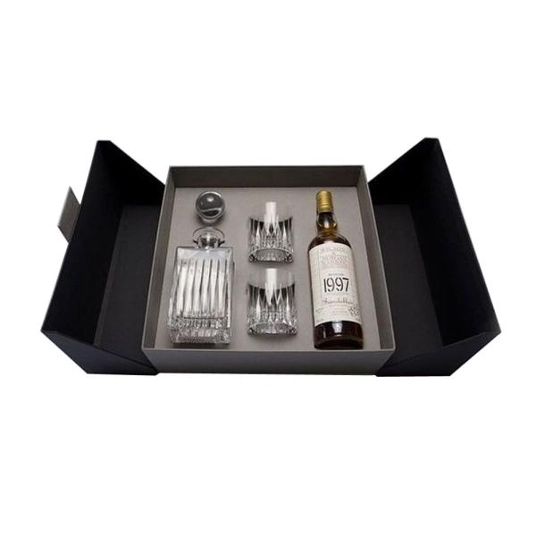 Custom Luxury Gin Wine Bottle And Glasses Gift Box Packaging