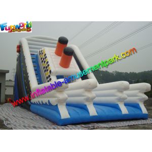 Excellent Titanic White / Blue Inflatable Slip And Slide Party Use EN14960