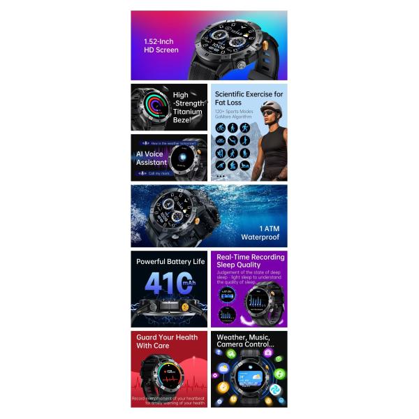 1.52 inch SmartWatch C29 Smart Watch With Blood Oxygen Pressure Heart Rate Monitor