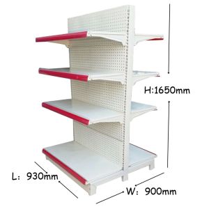 Factory Custom size color milk white double-sided hole back supermarket shelf