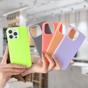Simple Ins Jelly Liquid Silicone Phone Case For Apple 14 Promax IPhone 15 Full