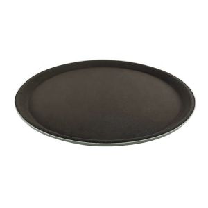 14 Inch Nonslip Round Plastic Tray Large Recycled Plates Rubber Serving Tray For