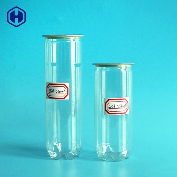 Transparent Plastic Soda Cans 250ML 330ML Beverage Packing Non Spill