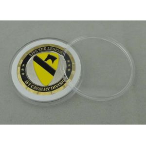 Personalized 1ST Cavalry Division Coin , Two Tone Plating Die Stamped And 2.0