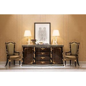 China Barcelona 2 Door 4 Drawer Sideboard Oak Designer Sideboard For Living Room Antique Solid W on sale