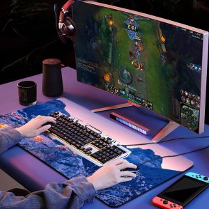 Large Gaming Anime Cartoon Mouse Pad with Custom Logo and Wireless Charging