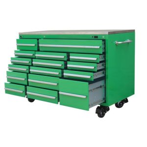 Powder Coat Steel Portable 16 Drawers Rolling Tool Chest with Stainless