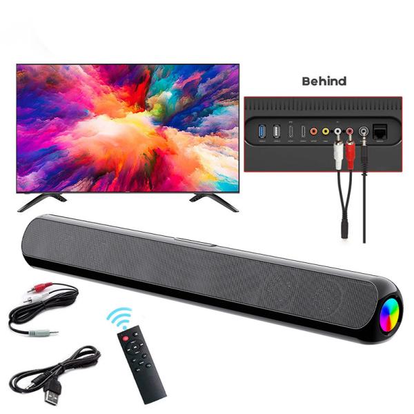 Quality 2500mAh 3.7V Battery Capacity TV Sound Bar with Subwoofer and RGB Wireless Bluetooth wholesale