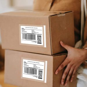 Customized Shipping Label Sleeves Top Loading Shipping Label Pouches With Self