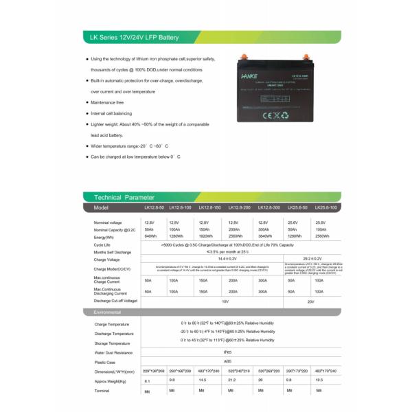 12V LiFePO4 battery for replacement of VRLA battery 50Ah, 100Ah, 150Ah, 200Ah with Blue tooth