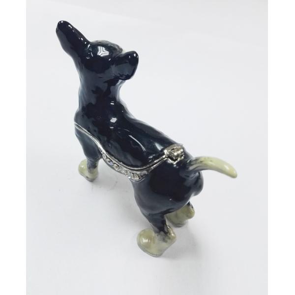 Cute small metal decorative trinket boxes Chihuahua dog jewelry box