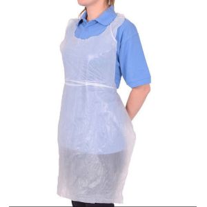 Cheap Disposable White Plastic Aprons , Water Resistant Kitchen Apron for sale