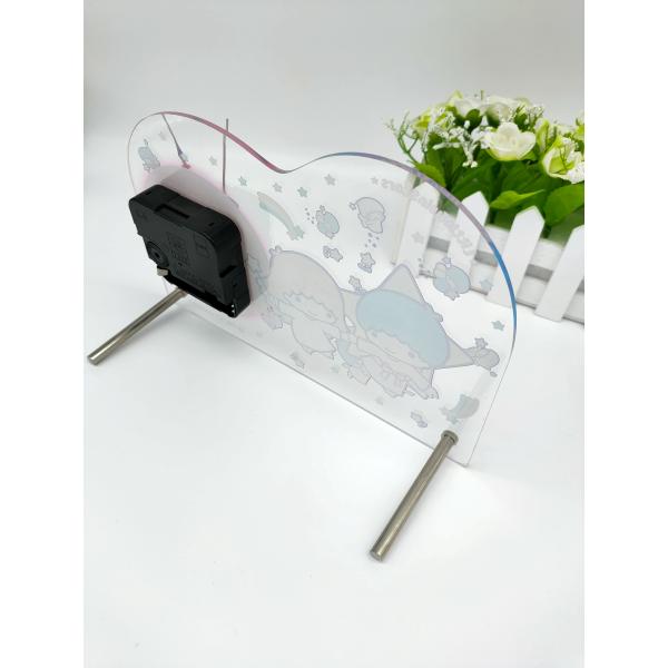 Offset Printing Acrylic Clock Stand 20cm X 14cm X 6cm Size Fashionable