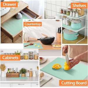 Reusable Silicone Refrigerator Liners Washable, Non-Slip Fridge Shelf Mats For