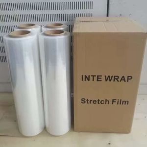 China Moisture Proof Transparent LLDPE Pallet Shrink Wrap Cast 60 gauge 14 Inch 20 Inch on sale