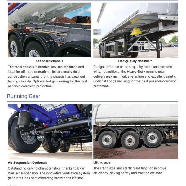 40 Cbm U-Type Tipping Trailer with Four Axles