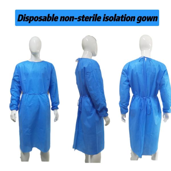 Quality Fluid Proof Blue Disposable Surgical Gown with Knitted Cuffs wholesale