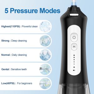IPX7 Waterproof Rechargeable Water Flossers For Teeth Cleaning With 4 Modes With
