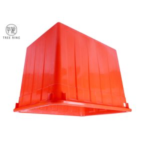 Large Solid Nesting Plastic Bin Boxes , Red / Blue Plastic Storage Containers