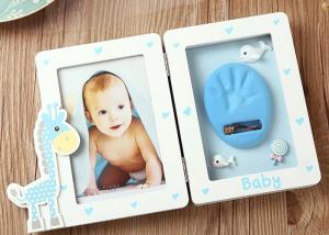 China Unique Baby Clay Frame Memorable Baby Handprint Clay Kit Photo Frame on sale