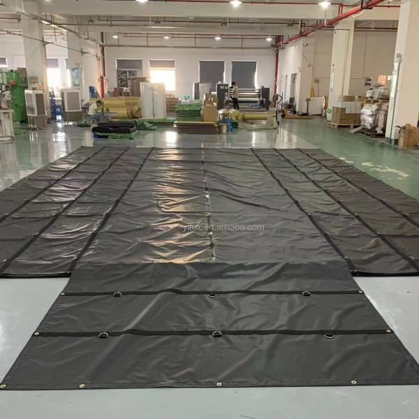 Lightweight 3 Rows D-Rings Lumber Tarp Truck Load Cover PVC Vinyl 10' For