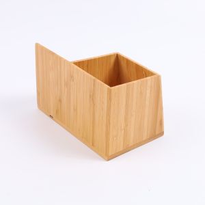 Fast Bamboo Desktop Wireless Charger Stand with Pen Holder and Clock OEM