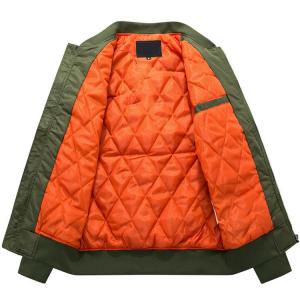 Cheap Winter Custom Mens Bomber Jacket Zipper Windproof Quilted Jacket for sale