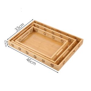 Customized Large Bamboo Platter Serving Dessert Rectangular Tray