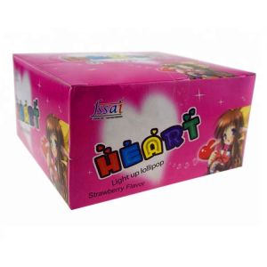 Hard Heart Pattern Flashing Candy Assorted Fruit Flavor Whistle Stick