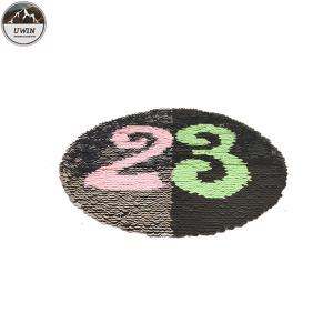 China 23 Number Reverse Sequin Patch Washable Round Shape Any Color Available on sale