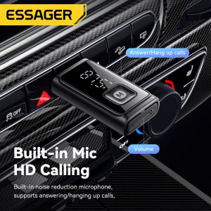 Bluetooth 5.4 FM Car Adapter with 10m Range USB-A