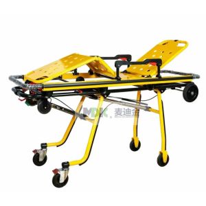 First Aid Aluminum Alloy Ambulance Stretcher with Folding Leg Mechanical Structure and Height Adjustment