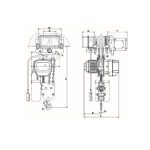 Yellow Color Electrc Chain Hoist 7.5 Ton 220 V - 440 V With Electric Trolley