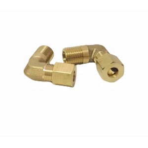 Brass 90 Degree Elbow Fitting Compression 1/4x1/4 NPT