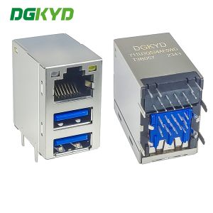 China Rj45 Connector With Usb3.0 Socket Integrated Gigabit Network Interface Rj45+Dual Usb3.0 Dgkyd711u3q534af5wdt3b057 on sale China Rj45 Connector With Usb3.0 Socket Integrated Gigabit Network Interface Rj45+Dual Usb3.0 Dgkyd711u3q534af5wdt3b057 on sale