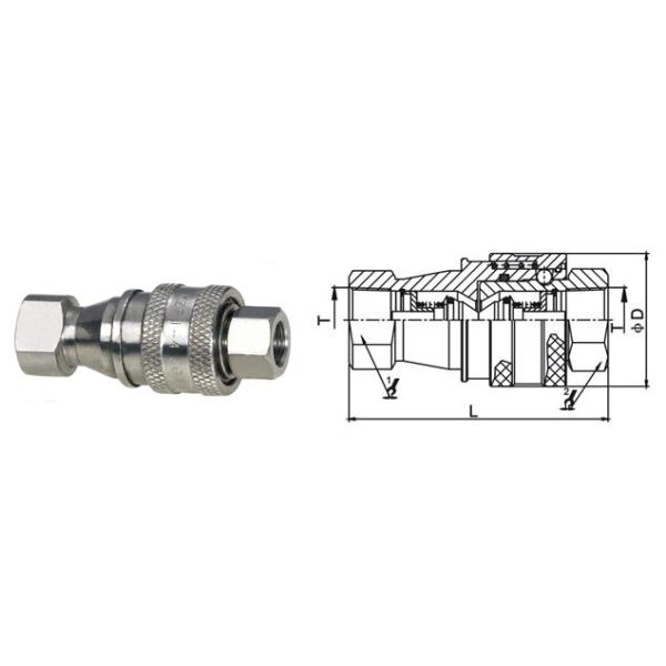 Stainless Steel Hydraulic Quick Connect Couplings Female Thread KZF ISO7241-B