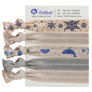 China 16MM Beige Ponytail Soft Elastic Band Hair Ties on sale