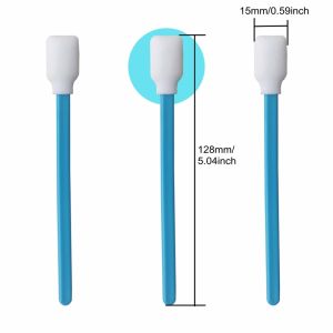 Cleanroom Foam Swabs 128mm Polypropylene Handle for Printer Maintenance