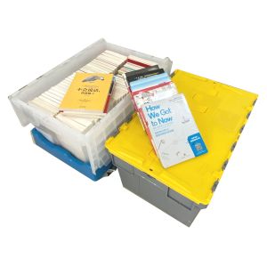 Custom Order Attached Lid Container Plastic Moving Storage Box With Lock Lid