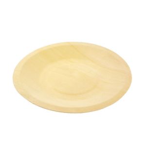 China 7.5inch Compostable Birchwood Disposable Wooden Plates Tableware Bulk For Snacks on sale