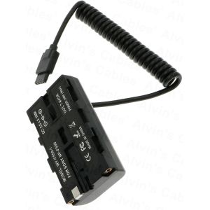 NP-F550/F570/F970 Dummy Battery To Ronin S Gimbal Power Coiled Cable For Atomos