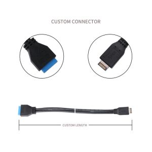 Computer Motherboard Power Cable USB 3.1 Type-E Male To IDC20P Male Adapter