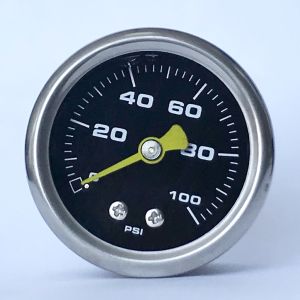1.5 Inches 100 psi Black Dial Manometer 1/8" NPT Axial Mount Black steel Liquid
