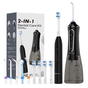Cheap Private Label 3 in 1 Electric Flosser Water Toothbrush 2 in 1 Water Flosser and Toothbrush Comb Floss and Brush for sale
