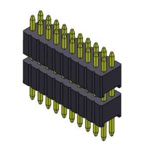 Pin Header Connector 1.27mm Serise Dual Row Stack Straight Type 2*2PIN To 2