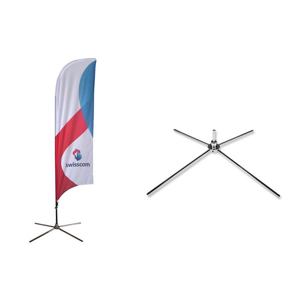 Quality Swisscom Advertising Feather Flag Banners With Aluminium / Fiberglass Pole wholesale