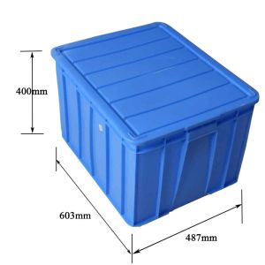 Blue Foldable Stackable Plastic Crate Box 50KG Load Capacity